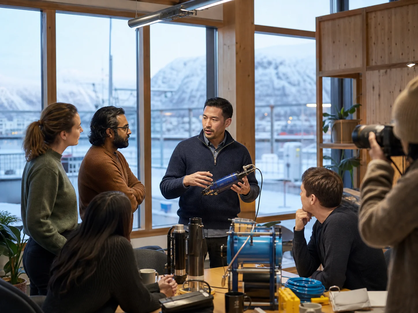 Bedriftsfotograf i Tromsø dokumenterer et teknologiteam