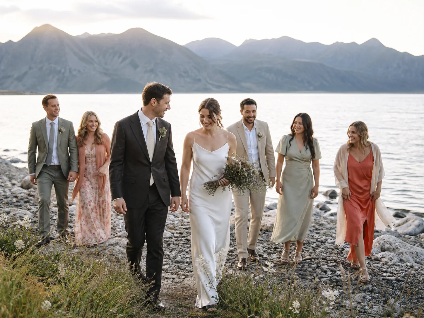 Sommerbryllup ved en norsk fjord